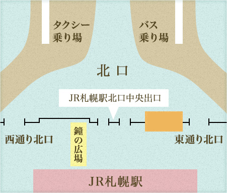 JR札幌駅⇔朝陽亭 集合場所地図