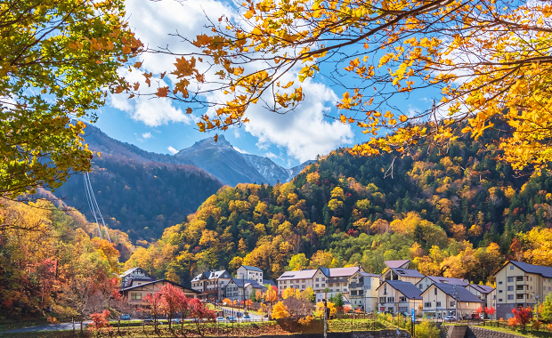 層雲峡温泉の紅葉